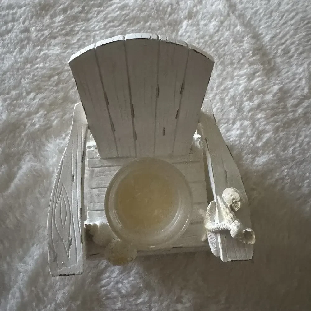 Yankee Candle White Distressed Adirondack Chair Tea Light Holder Beach Aesthetic